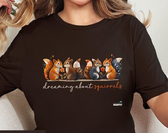 Camiseta Cottagecore de ardillas: Arte escandinavo acogedor de bosque, regalo para amantes de los animales del bosque