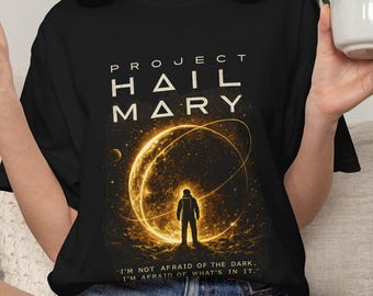 Koszulka z grafiką „Project Hail Mary” z astronautą | Koszulka z cytatem science fiction z kosmosu