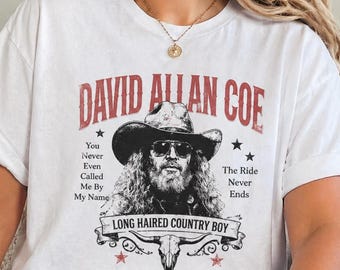 Koszulka Davida Allana Coe, koszulka z motywem muzyki country w stylu vintage, koszulka retro kowboj