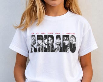 Koszulka dla dzieci BTS, młodzieżowa koszulka K-pop, prezent dla dzieci ARMY, koszulka z grafiką BTS, urocza koszulka K-pop, koszulka dla chłopców i dziewcząt, koszulka dla fanów dla dzieci