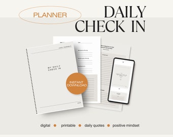 Daily Check-In Planner | Daily mindfulness check-in for your mental health