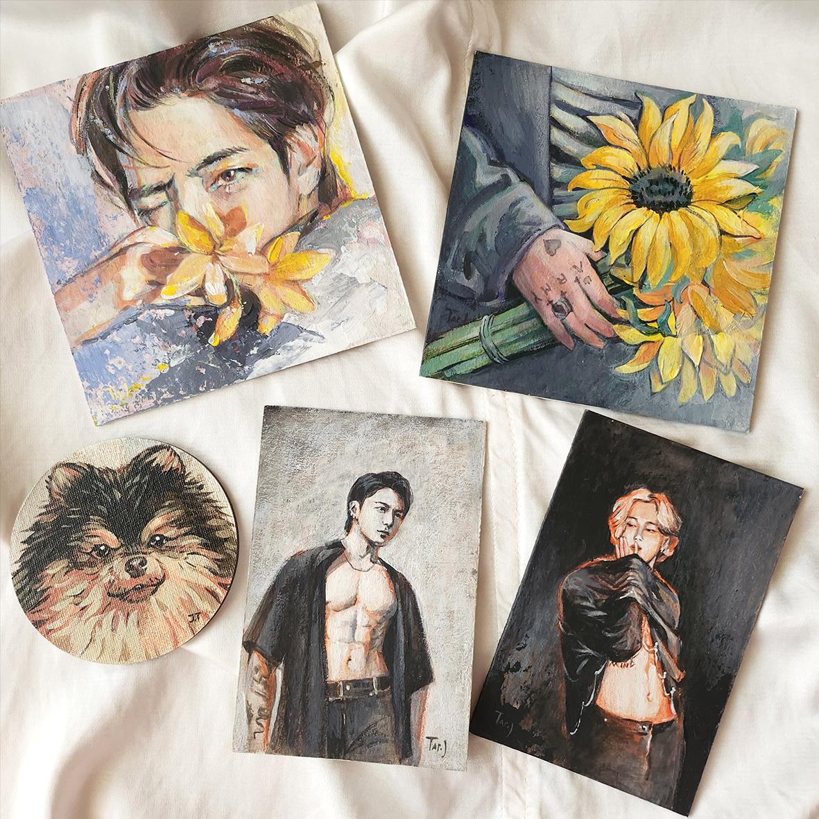 Original Acrylic Painting BTS Portrait Taehyung Yeontan Jungkook