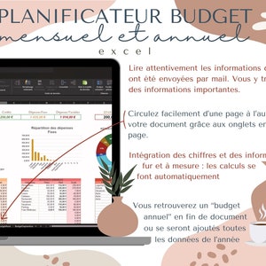 Downloadable digital budget planner in Excel format: manage your annual budget and plan your expenses with ease.