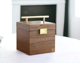 Handcrafted Walnut Ring Box – Vintage Style with Velvet Lining, Perfect Gift for Her