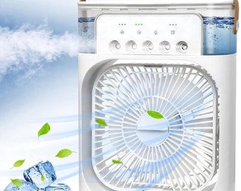Portable USB Air Conditioner with Fan, Cooling 900ML, Mini Humidifier for Home, Office and Bedroom Use.