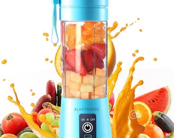 Mini portable USB rechargeable blender with 2000ah battery, blender for juices, smoothies, vegetables and fruit, 380ML and 6 blades, ideal Smoothie