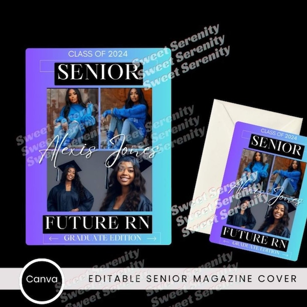 Personalized Senior Magazine Cover Template - Editable and Customizable