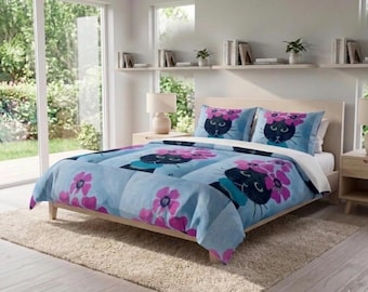 Duvet Cover, Cute Cat, Girls room