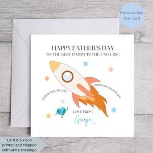 Personalised Rocket Father's Day Card: Space Theme