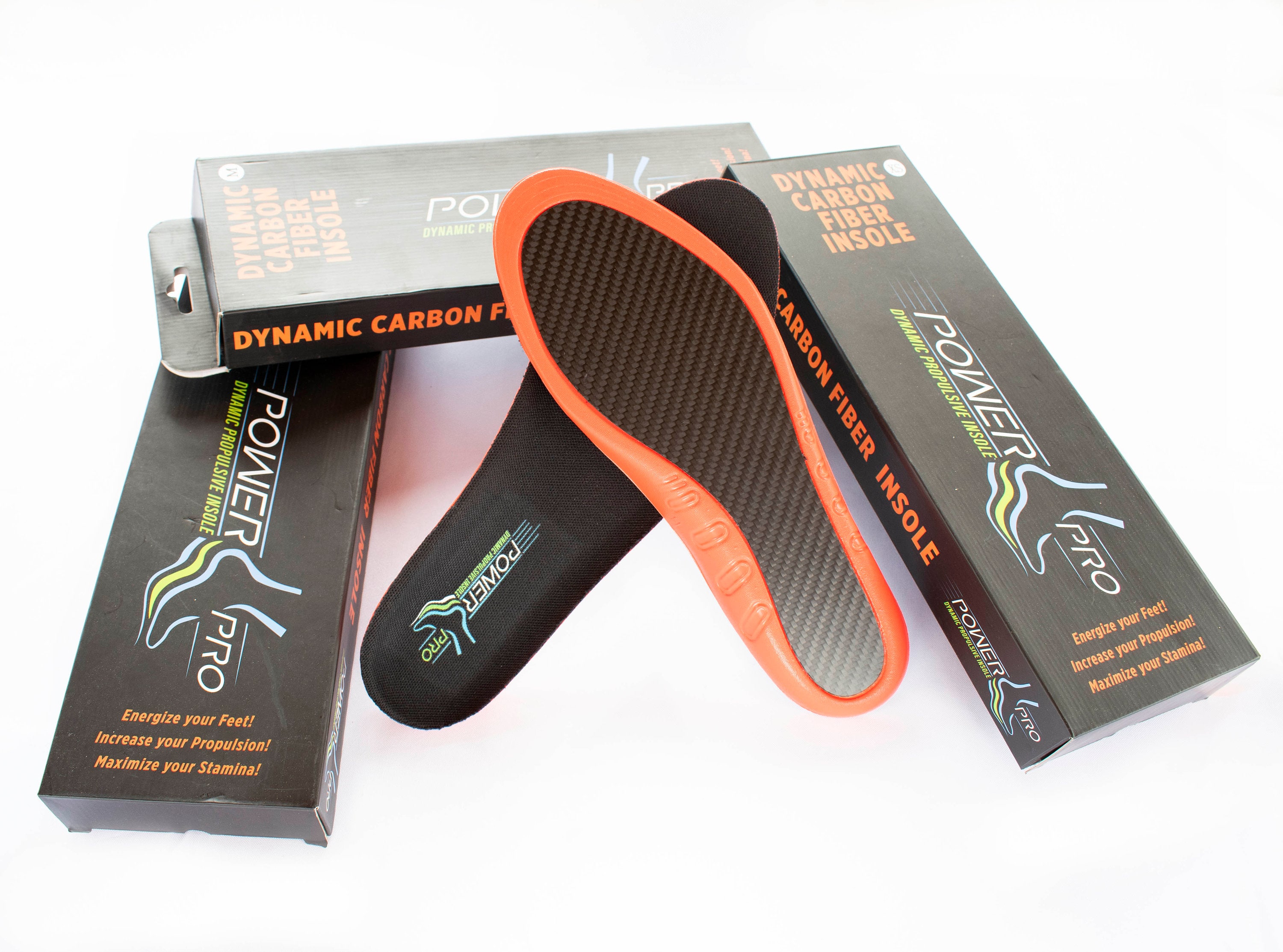 Dynamic Carbon Fiber Insoles Energy Endurance Alignment Spring stability support assistance propulsion performance faster running walking