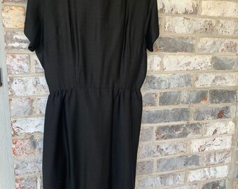 1950s Jonathan Logan wiggle black dress