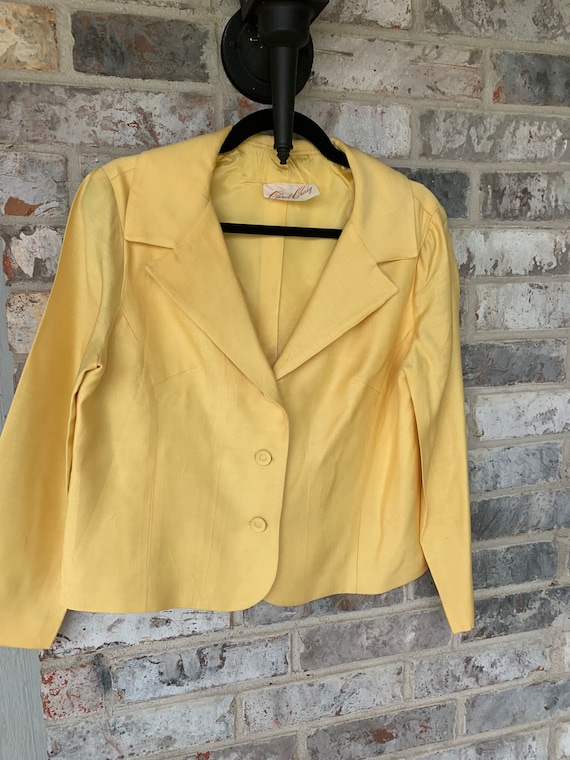 Stunning 1960s Carol Craig yellow linen blazer