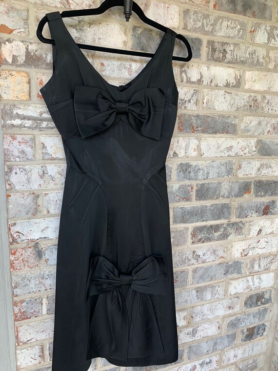 1950s bow black dress