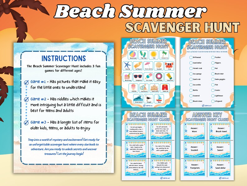 Beach Scavenger Hunt - Etsy