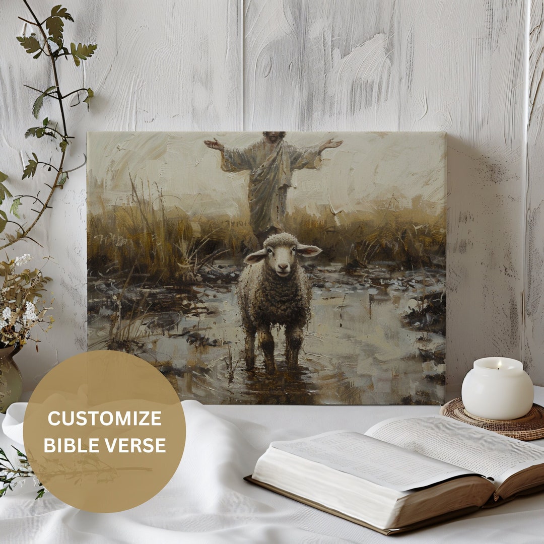 Jesus Left 99 for the 1, Canvas Wall Art, Lost Sheep, Lost Lamb, Oil ...