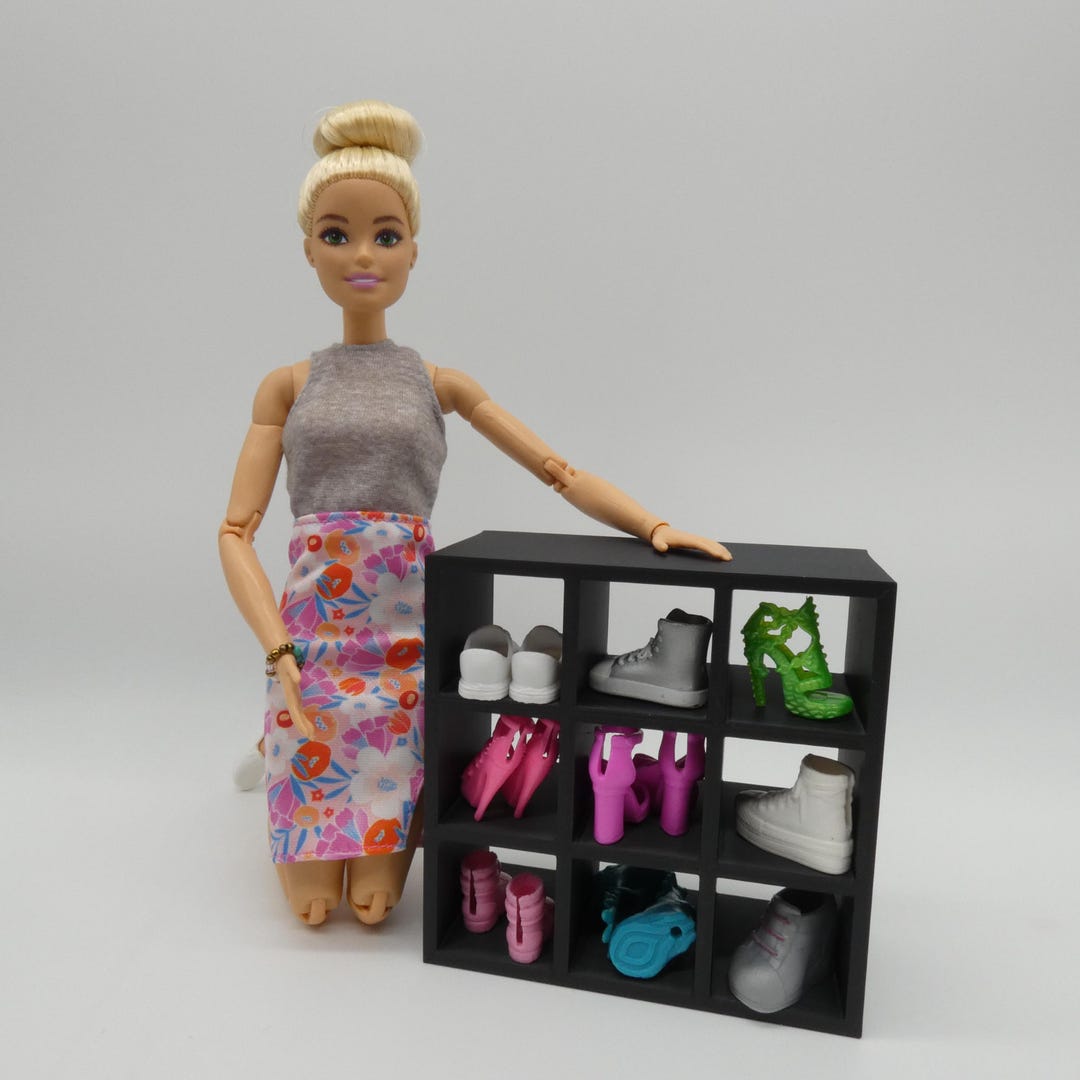 Dollhouse Furniture 9-slot Shoe Cubby / Storage Rack – 1:6 Scale ...