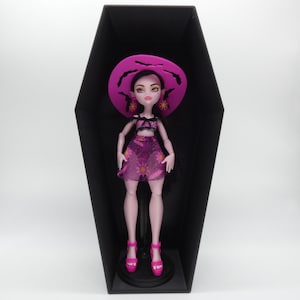 Doll Display Stand Mountable Hanging Case Coffin For 1:6 Scale Monster High Dolls Black, Or Choose Your Own Color Can Be Screwed Into Walls
