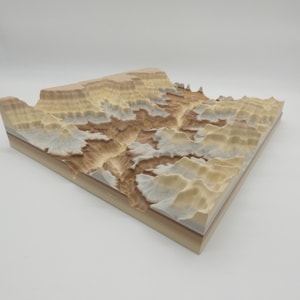 Carte topographique en relief du Grand Canyon, États-Unis d'Amérique, modèle 3D, couleur terre