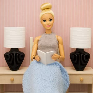 Set of 2 Dollhouse Table Lamps – 1:6 Scale – Choose Base & Shade Colors – Fits Barbie, Integrity Toys, FR, Bratz Dioramas