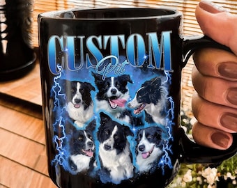 Custom Pet Photo Mug: 90s Retro Dog Coffee Cup