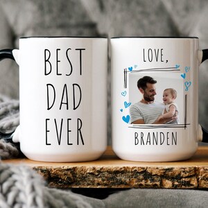 Best Dad Ever Mug, Happy Father&#39;s Day Mug Gift For Dad,  Personalized Mug For Dad, Custom Dad Mug with  Kids Name And Photo, Grandpa Gifts