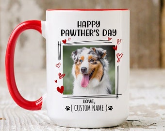 Personalized Dog Dad Mug, Happy Pawther's Day Mug from Wife For Husband, Custom Mug From Photo, Gift for Dog Dad, Father's Day Gift