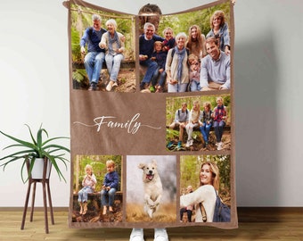 Personalized Photo Blanket, Custom Picture Blanket With Text, Family Blanket, Memorial Blanket, Friend Birthday Wedding Anniversary Gift