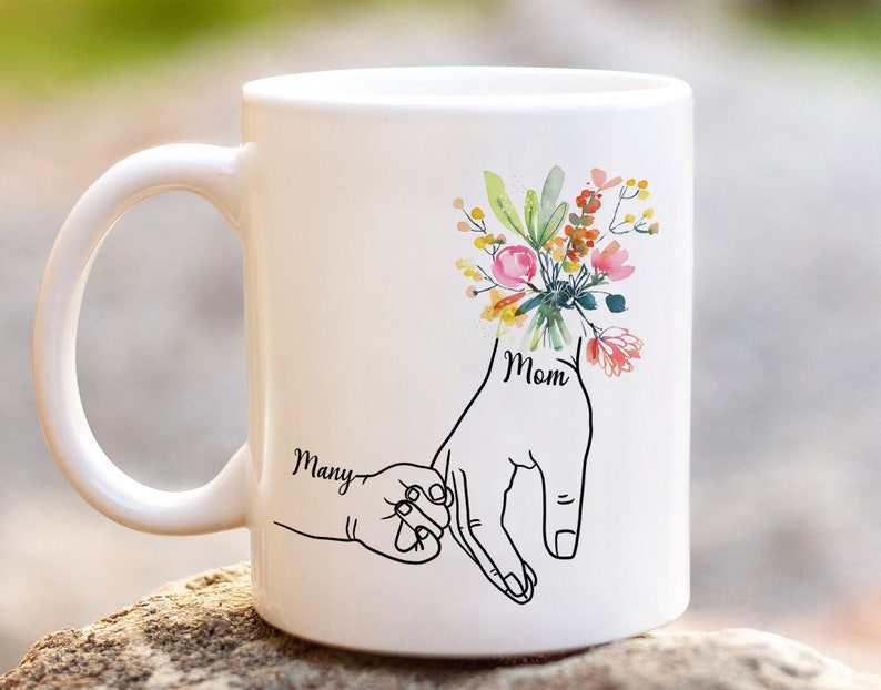 Personalized Nana Holding Kids Hands Mug, Custom Grandma Mug, Gifts For Grandma, Holding kid hands Mom Grandma Mug, Custom Kidnames Hand Mug image 9