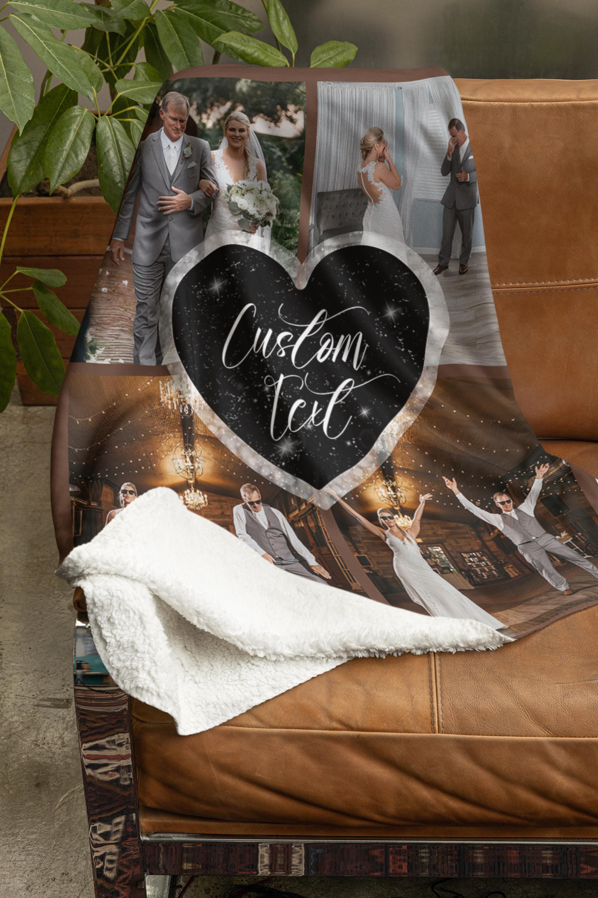 Personalized Photo Blanket | Father of the Bride Blanket | Blanket With a Photo | Wedding Anniversary or Couples Gift