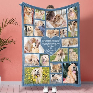 Custom Pet Blanket, Personalized Pet Photo Blanket, Dog Memorial Blanket, Gift For Dog Mom, Pet Keepsake, Loss Of Pet Memorial Gifts