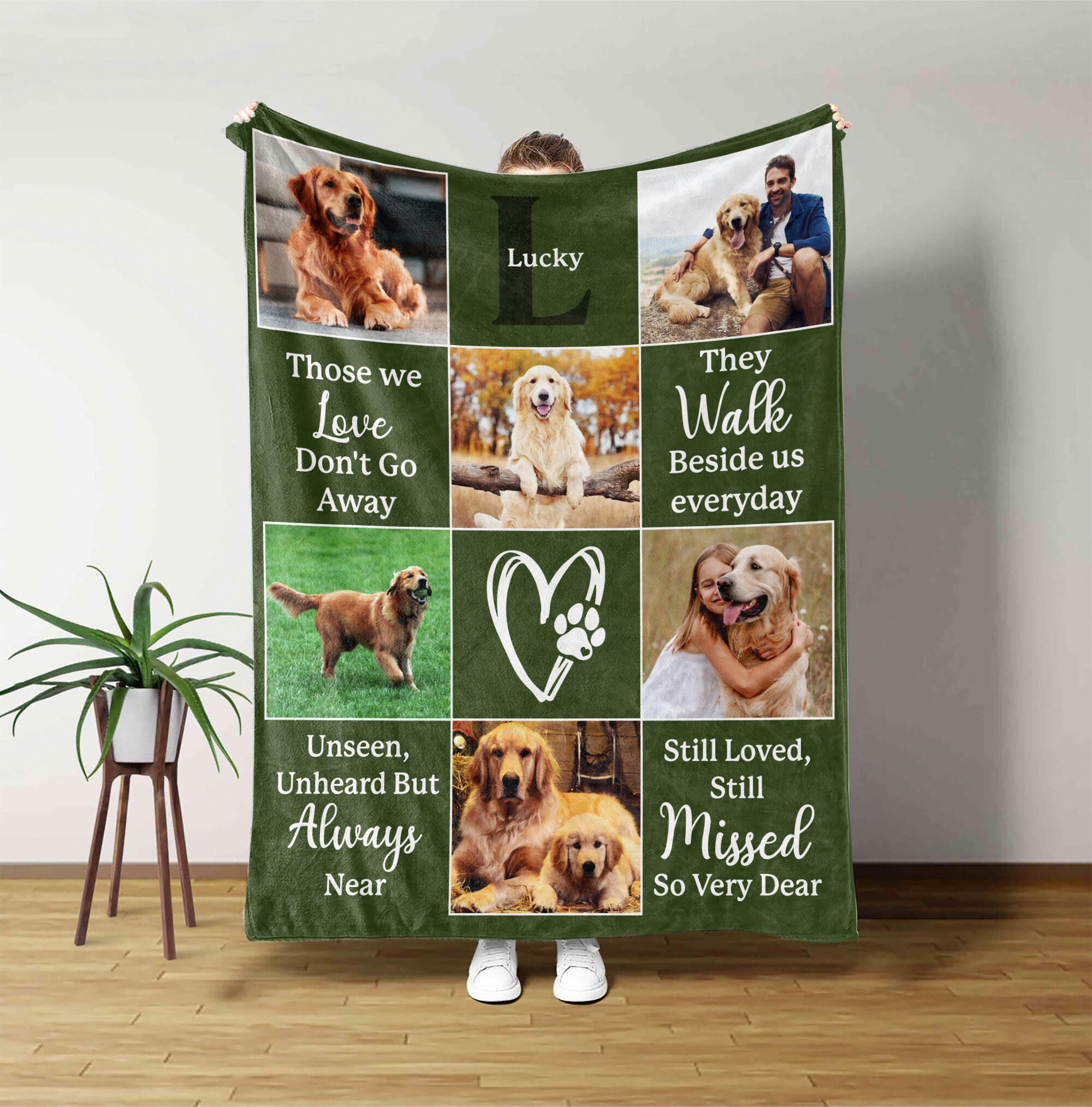 Personalized Memorial Dog Quilt/Fleece Blanket - Gift Idea For Dog Lover - I'm Here