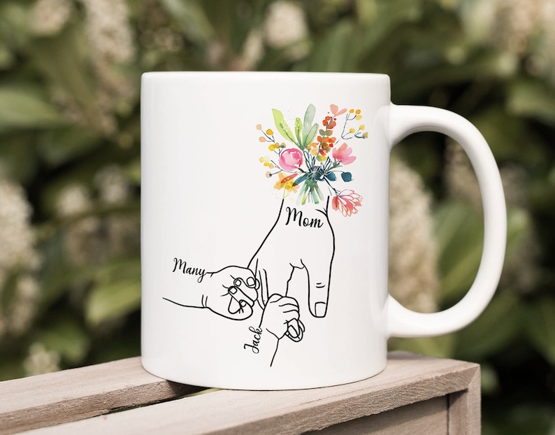 Personalized Nana Holding Kids Hands Mug, Custom Grandma Mug, Gifts For Grandma, Holding kid hands Mom Grandma Mug, Custom Kidnames Hand Mug image 10