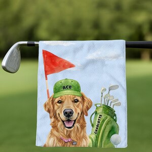 Personalized Golf Gift for Dog Dad, Custom Dog Golf Towel, Funny Golfer Gift for Him, Pet Photo Towel image 13