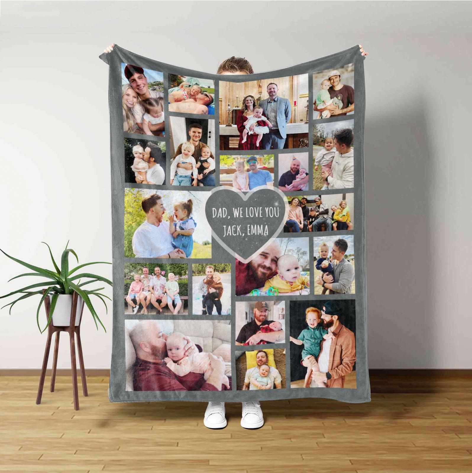 Custom Dad Blanket, Fathers Day Gift for Dad, Best Gift Ideas For Fathers, Custom Photo Blanket, Gift for Him, Blanket for Dad, Dad Gift