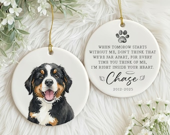 Custom Pet Memorial Ornament, Personalized Dog Memorial Gift, Dog Portrait Memorial Ornament, Loss Of Dog Ornament, Dog Ornament