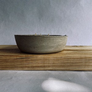 Lavender candle in concrete bowl, Minimalist cement vessel, Hand poured soy wax, Scented candle for housewarming gift, Relaxing home décor