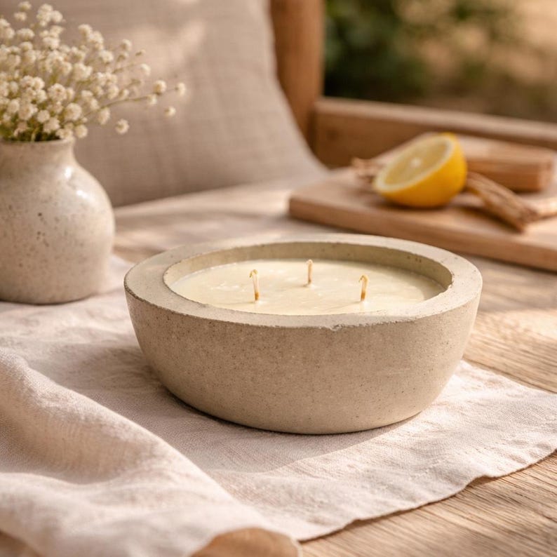 ConcreteAccents Citronella Candle