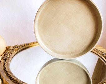 Small Concrete Tray: Organic Cement Plate for Indoor Garden