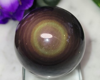 Rainbow Obsidian Crystal Sphere: 1.75" (45mm)rare material
