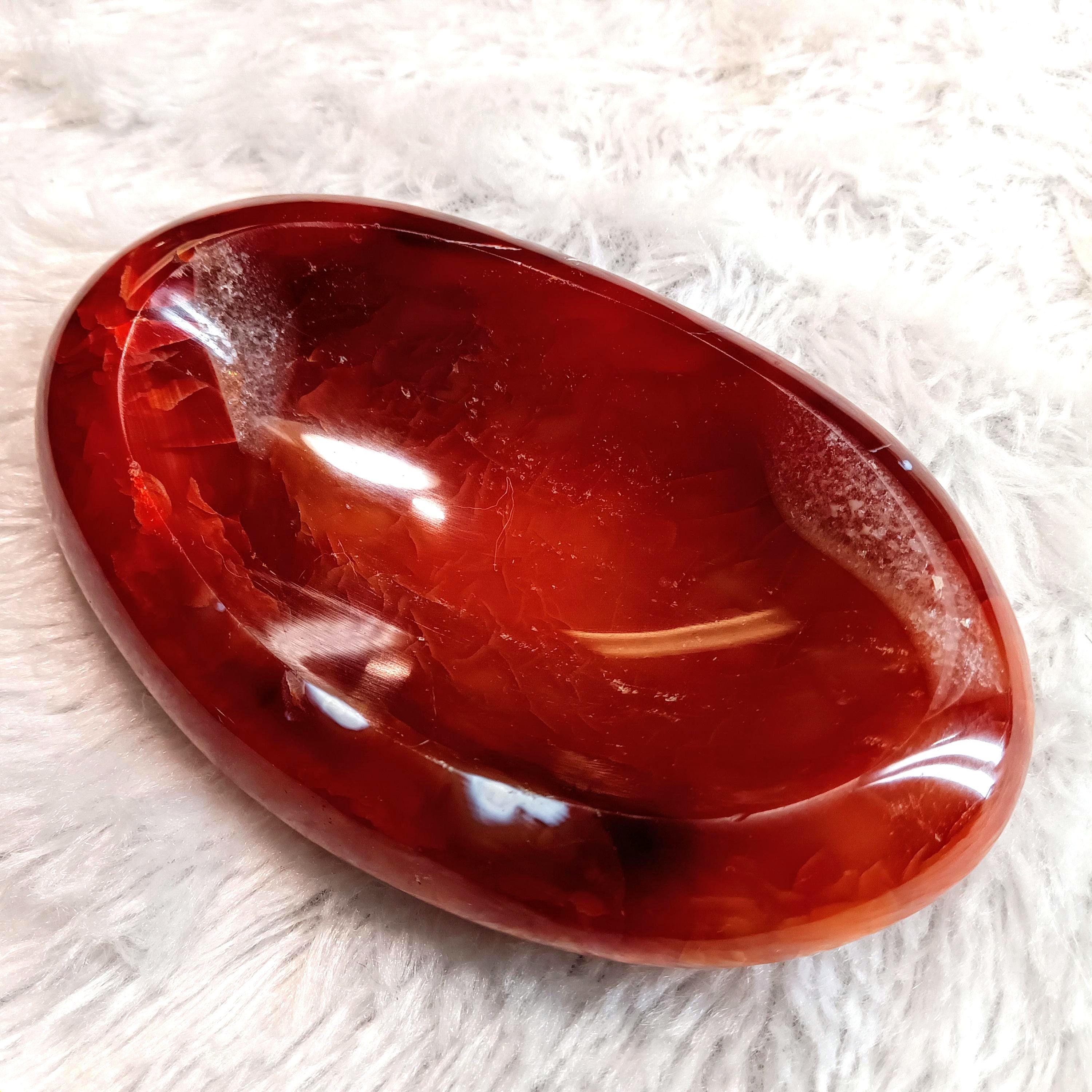 研磨されたカーネリアンクォーツクリスタルボウル：赤、オレンジ、白