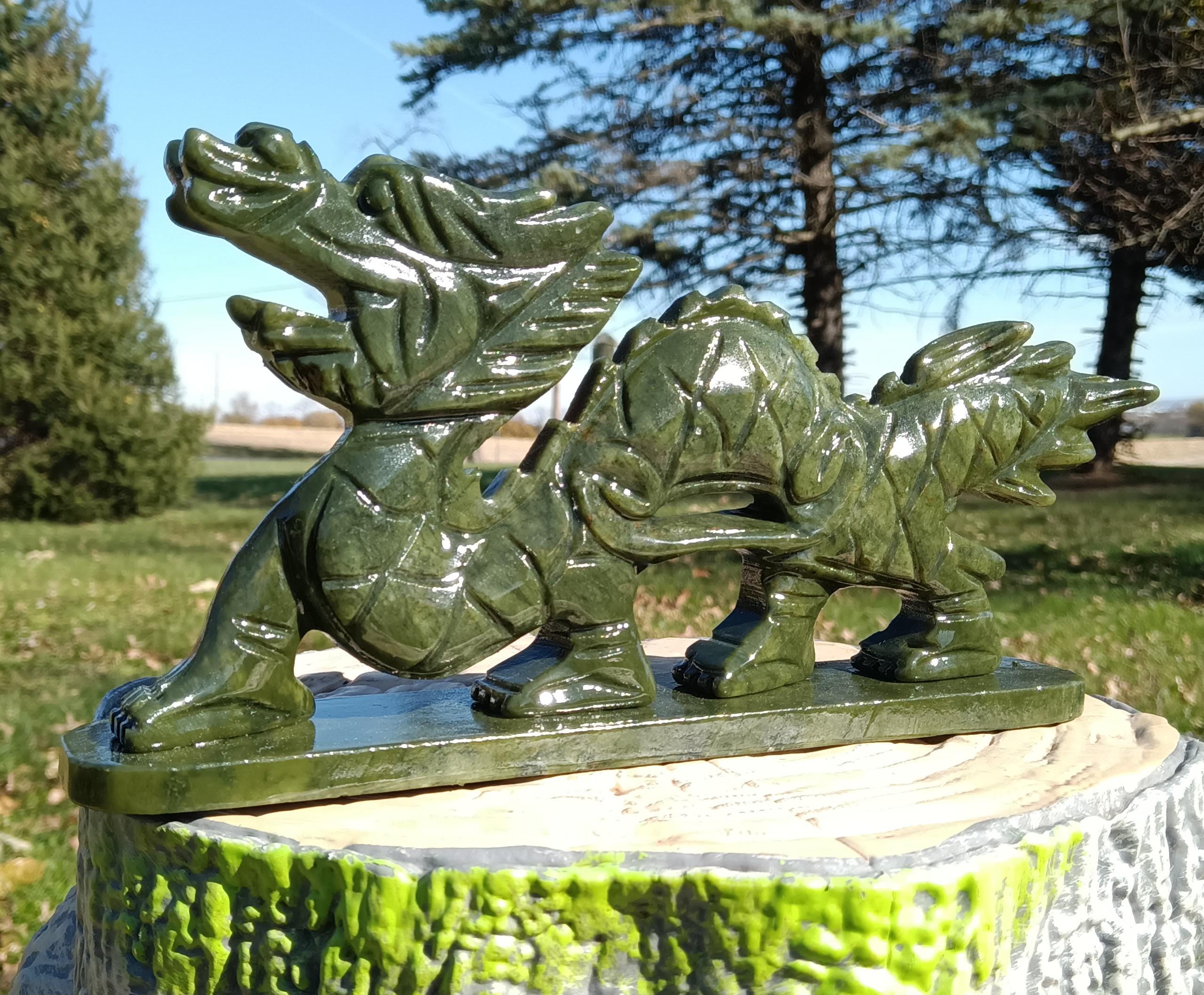 Jade Dragon Large Carving 5.5