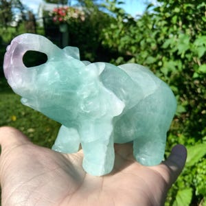 Baja Blast (Candy)Fluorite large Quality Elephant Carving
