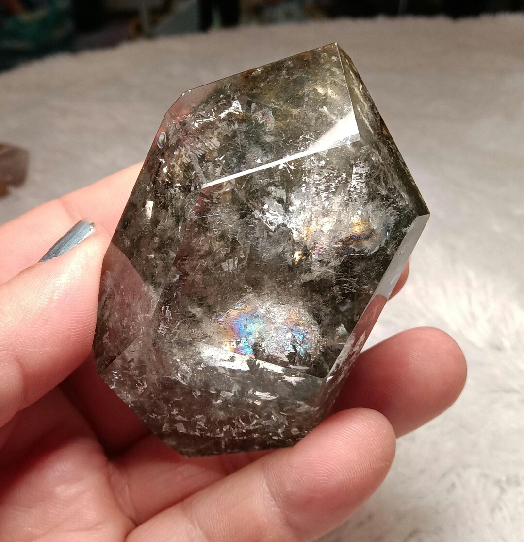 GardenQuartz × RainbowMoonstonenecklace Garden Quartz Crystal 2.9