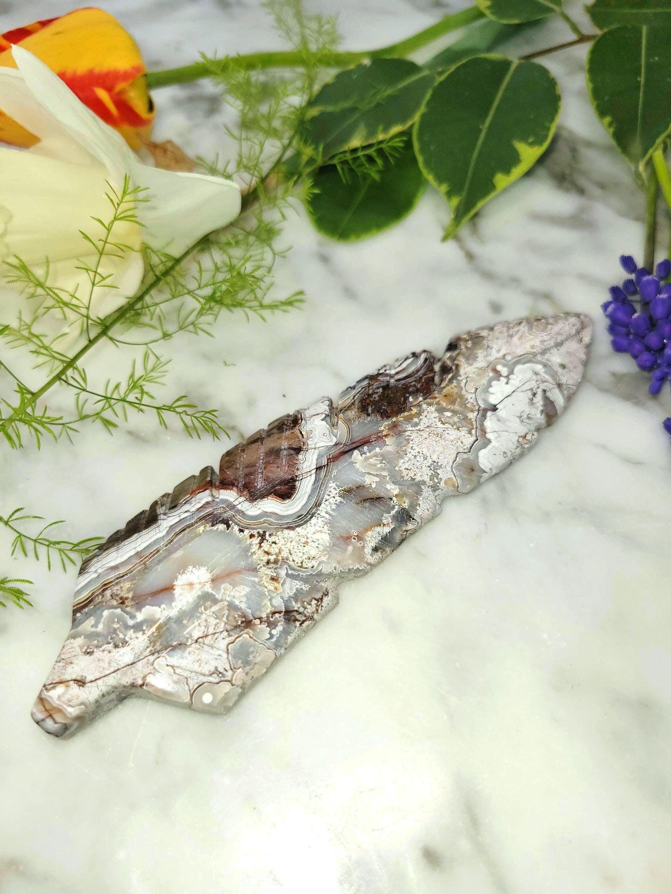 Mexican Crazy Lace Carved Polished Feather - Etsy