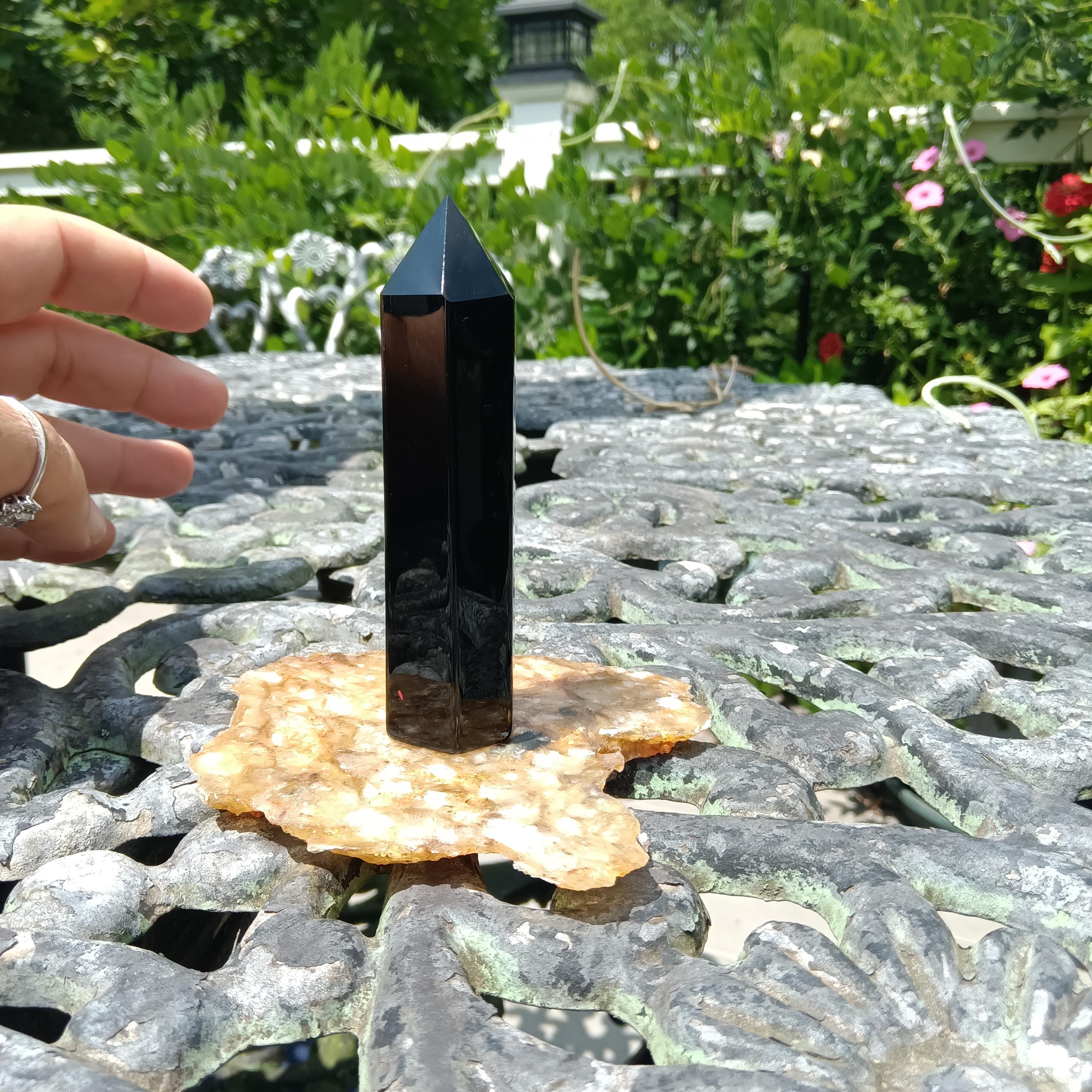 ブラックオブシディアンチャクラタワー 3.3インチ - Etsy 日本