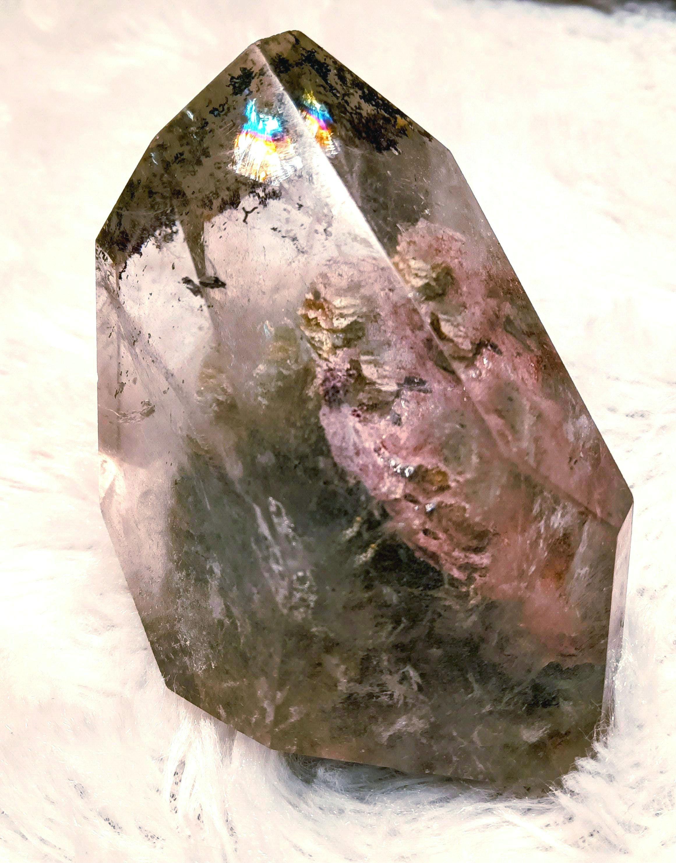 大きなガーデンクォーツクリスタルカットのフリーフォーム