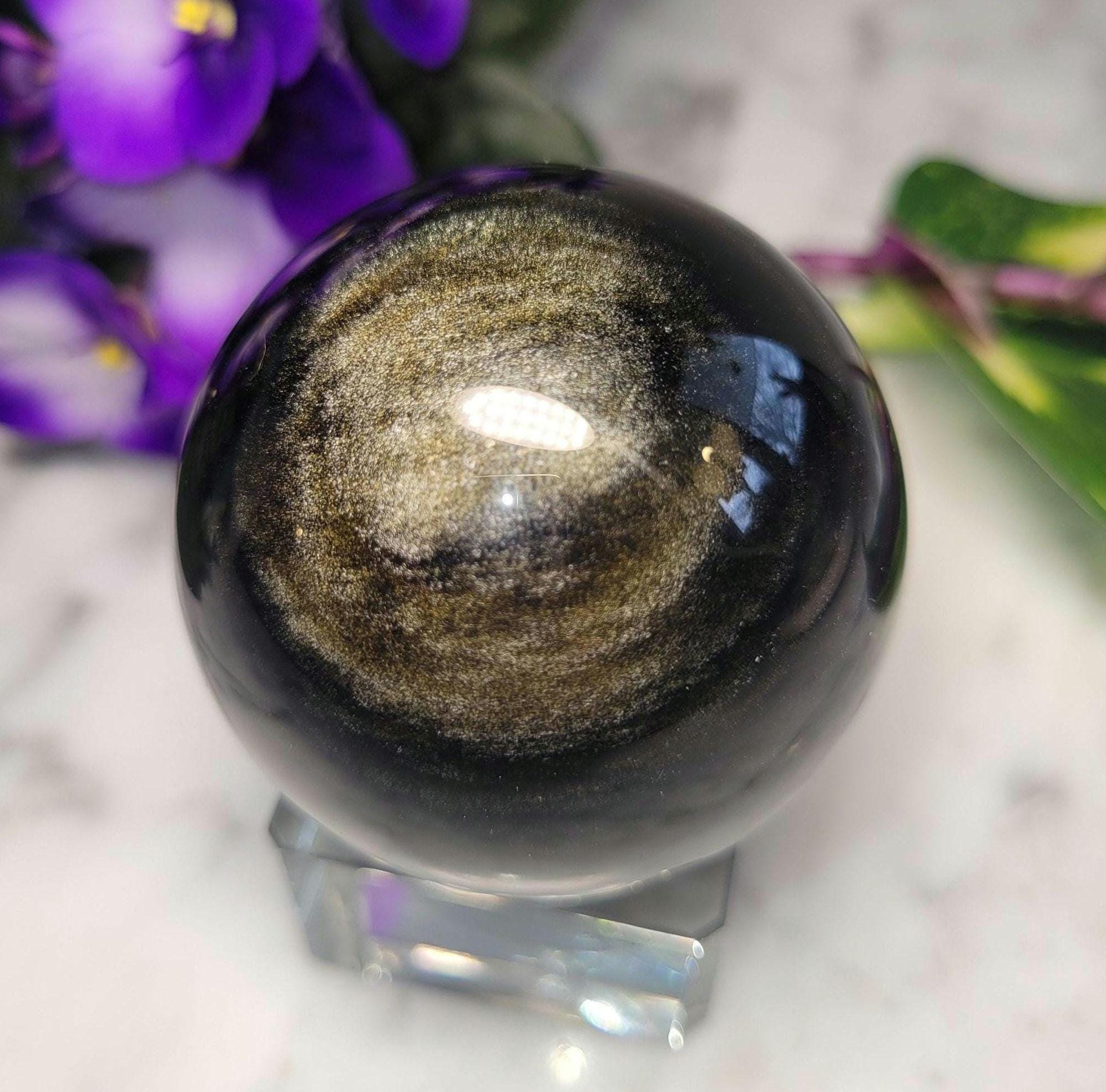Gold Sheen Obsidian Sphere 2.25