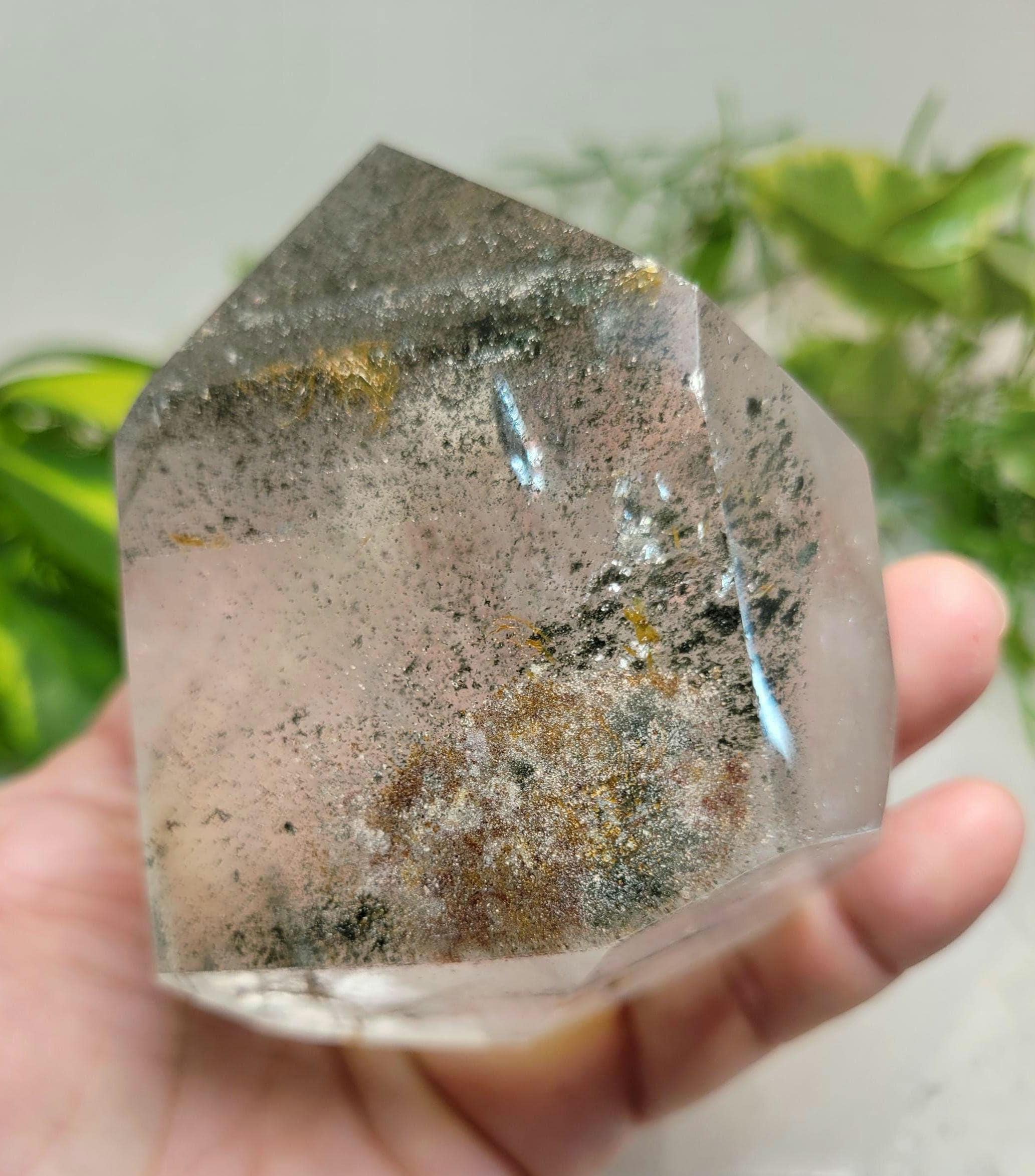 クリスタルパワーストーン Xlarge Garden Quartz Crystal, Thousand Layer, Golden Healer