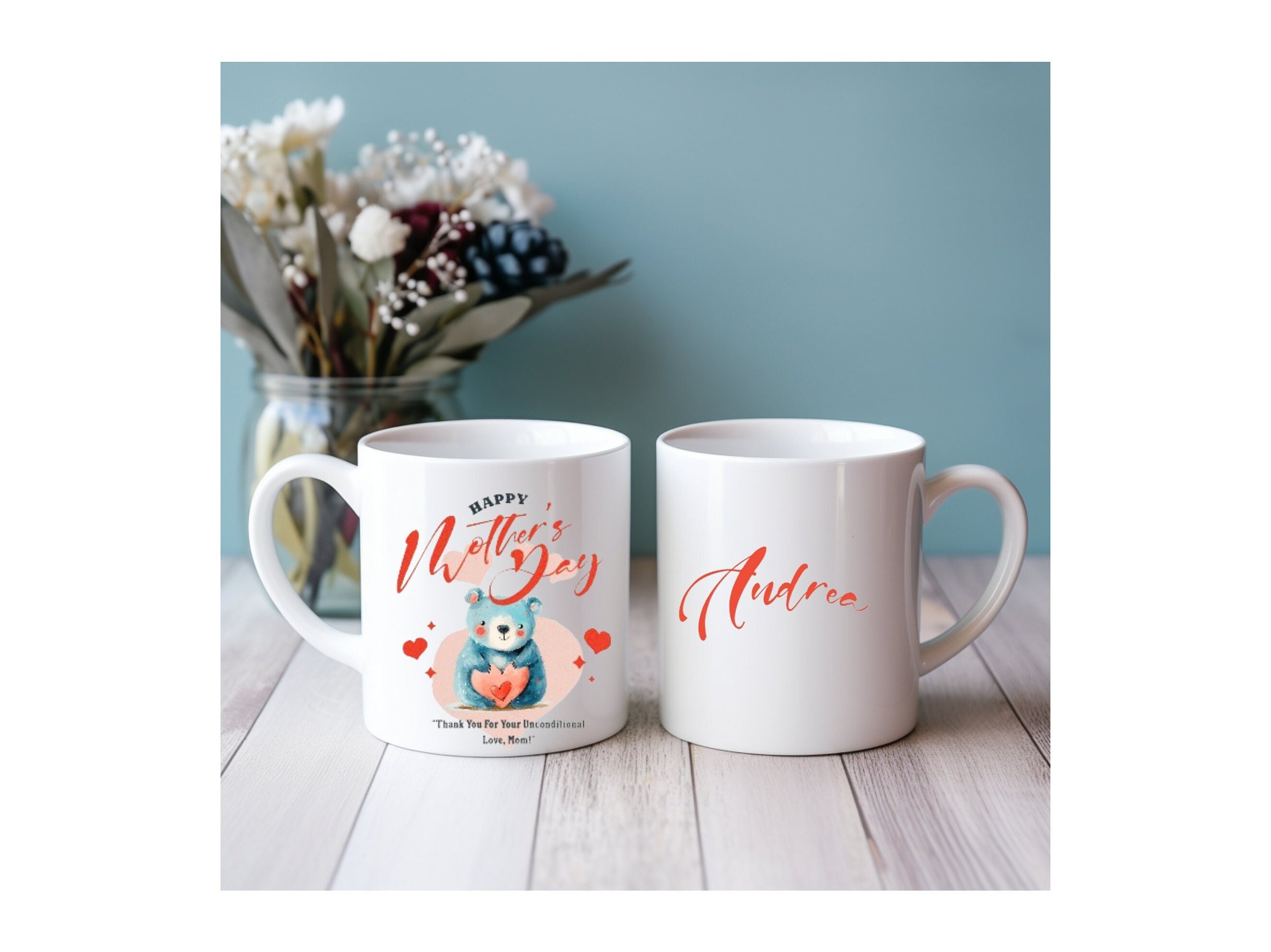 Personalized Mom & Kids Colored Coffee Mug, Mom Kids Hands Cup, Family With Kids Names, Mothers Day Gift From Kids Custom Gift From Children - UK