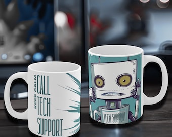 Kubek wsparcia technicznego - prezent dla biura pomocy technicznej IT - kubek do kawy dla programisty